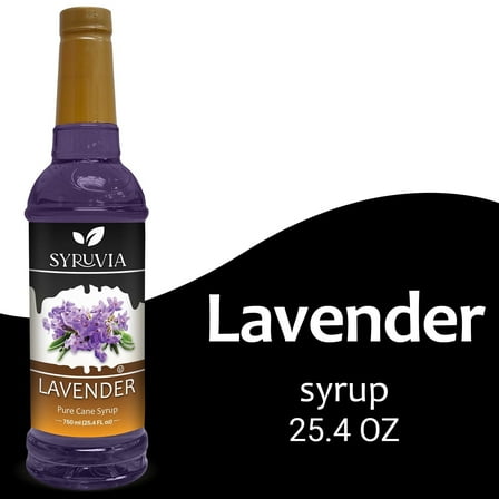 Syruvia Lavender Syrup Pure Cane Coffee Flavoring Syrup, 25.4 fl Oz