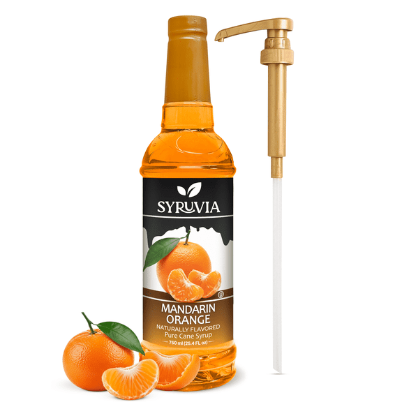 Syruvia Mandarin Orange Pure Cane Syrup 25.4 fl Oz With Pump