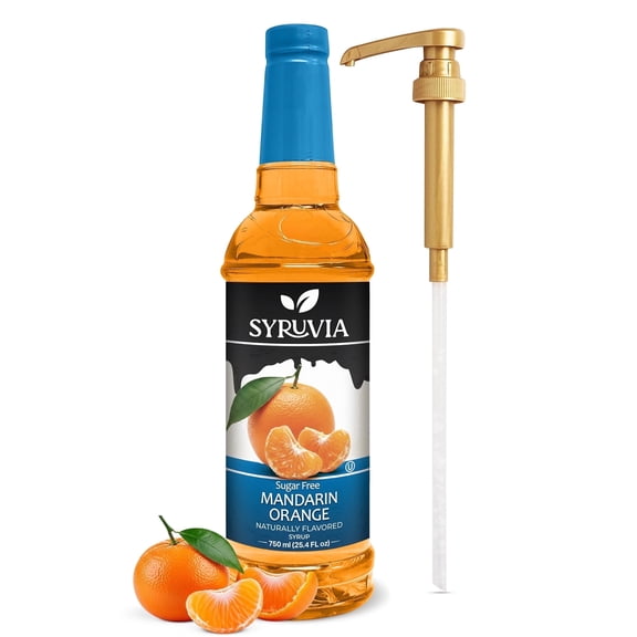Syruvia Mandarin Orange Sugar Free Cocktails Syrup 25.4 Fl Oz With Pump
