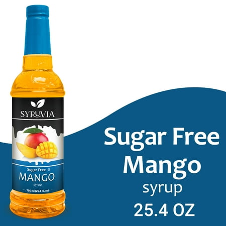 Syruvia Mango Sugar Free Coffee Syrup No-Calorie Coffee Sauce for Coffee, Lattes, Shakes, Smoothies, Desserts, 25.4 Fl. Oz