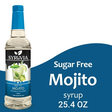 Syruvia Mojito Sugar Free Coffee Syrup No-Calorie Coffee Sauce for Coffee, Lattes, Shakes, Smoothies, Desserts, 25.4 Fl. Oz