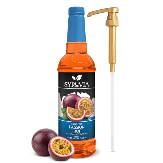 Syruvia Passion Fruit Sugar Free Cocktails Syrup 25.4 Fl Oz With Pump