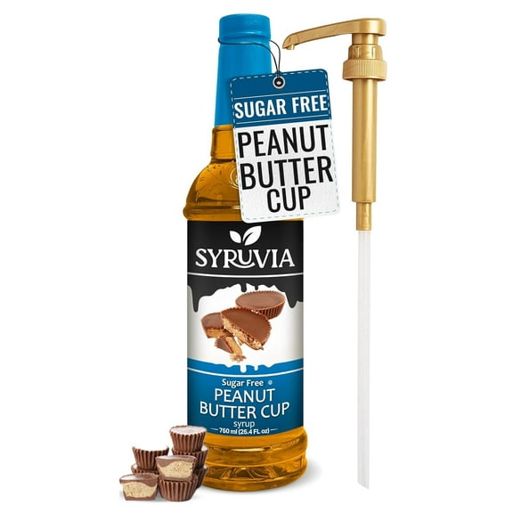 Syruvia Peanut Butter Cup Sugar Free Coffee Syrup 25.4 Fl. Oz With Pump