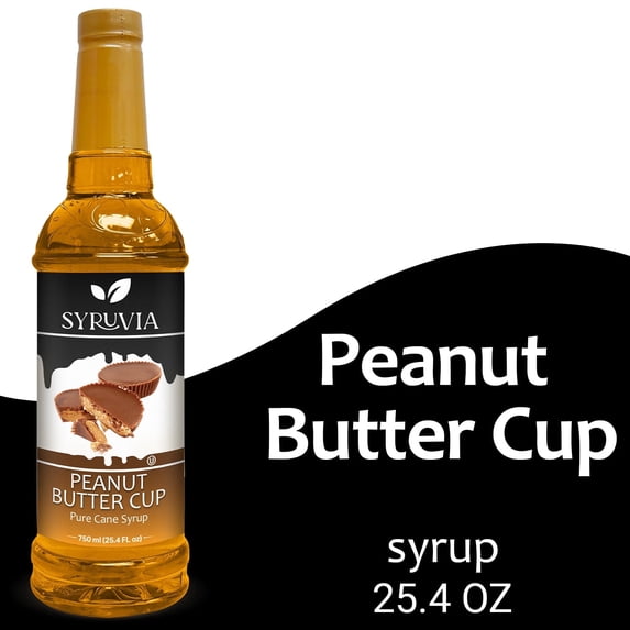 Syruvia Peanut Butter Cup Syrup Pure Cane Coffee Flavoring Syrup, 25.4 fl Oz