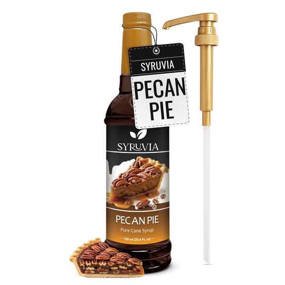 Syruvia Pecan Pie Pure Cane Syrup 25.4 fl Oz With Pump