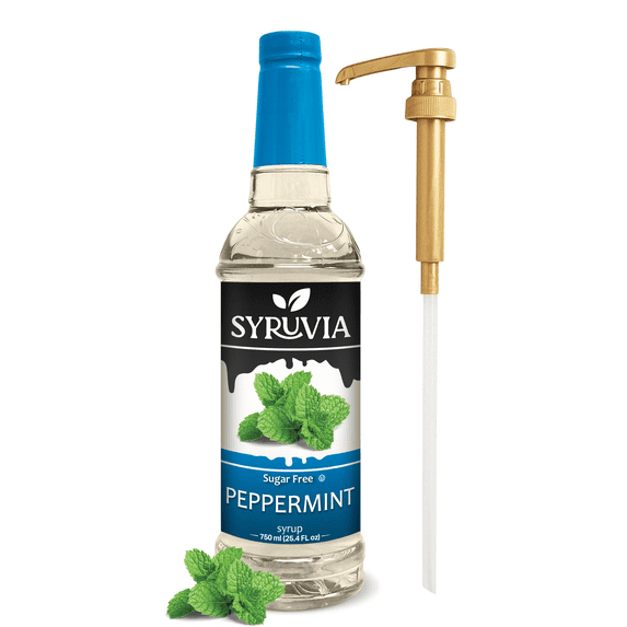 Syruvia Peppermint Sugar Free Cocktails Syrup 25.4 Fl. Oz With Pump