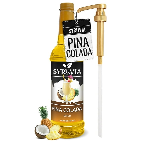 Syruvia Pina Colada Pure Cane Syrup, 25.4 fl Oz With Pump