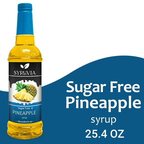 Syruvia Pineapple Sugar Free Coffee Syrup No-Calorie Coffee Sauce for Coffee, Lattes, Shakes, Smoothies, Desserts, 25.4 Fl. Oz