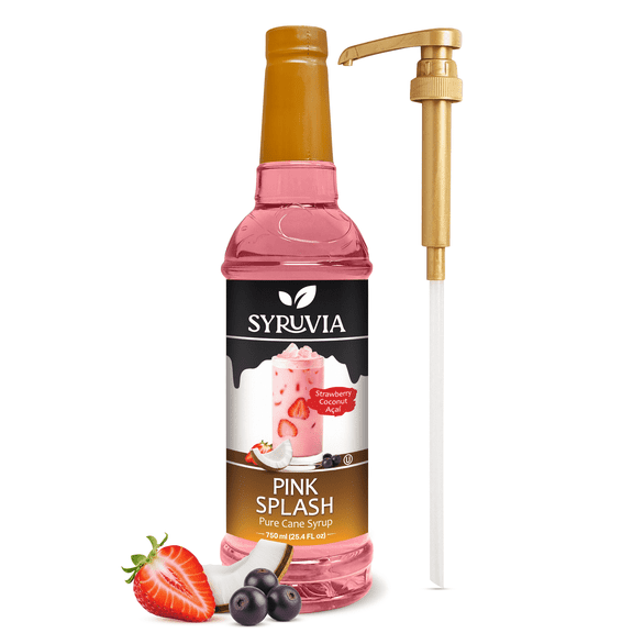 Syruvia Pink Splash Pure Cane Syrup 25.4 fl Oz With Pump