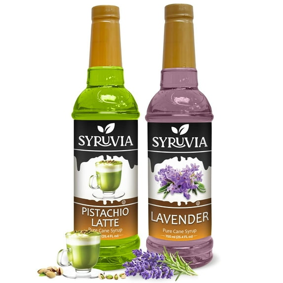 Syruvia Pistachio Latte & Lavender Pure Cane Syrup