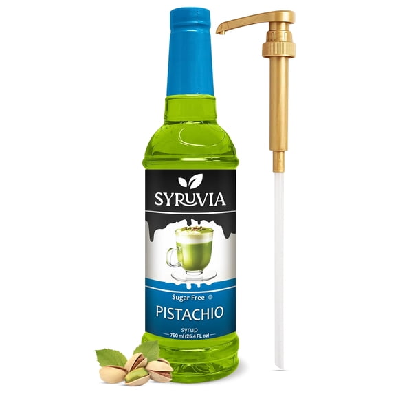 Syruvia Pistachio Sugar Free Coffee Syrup 25.4 Fl. Oz With Pump