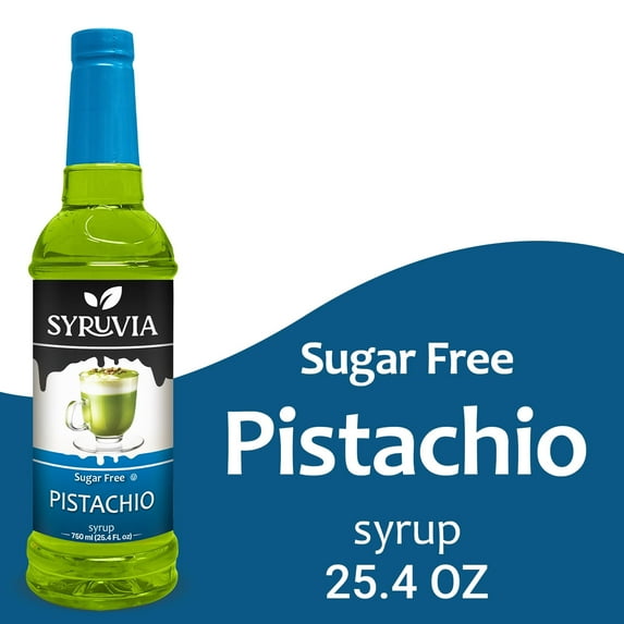 Syruvia Pistachio Sugar Free Coffee Syrup No-Calorie Coffee Sauce for Coffee, latte, Shakes, Smoothies, Desserts, 25.4 Fl. Oz