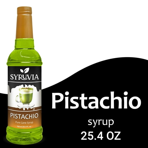 Syruvia Pistachio Syrup Pure Cane Coffee Flavoring Syrup, 25.4 fl Oz