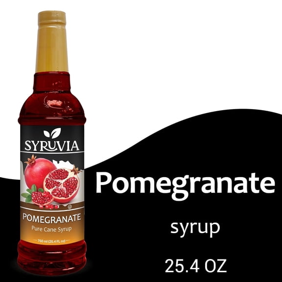 Syruvia Pomegranate Syrup Pure Cane Coffee Flavoring Syrup, 25.4 fl Oz