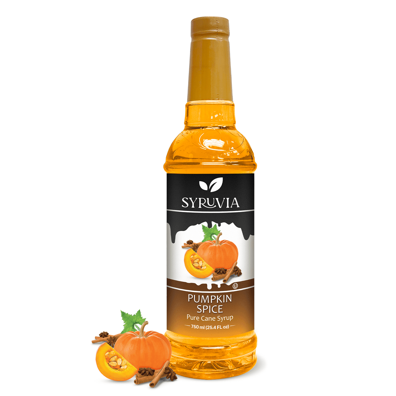 Syruvia Pumpkin Spice Syrup Pure Cane Coffee Flavoring Syrup, 25.4 fl