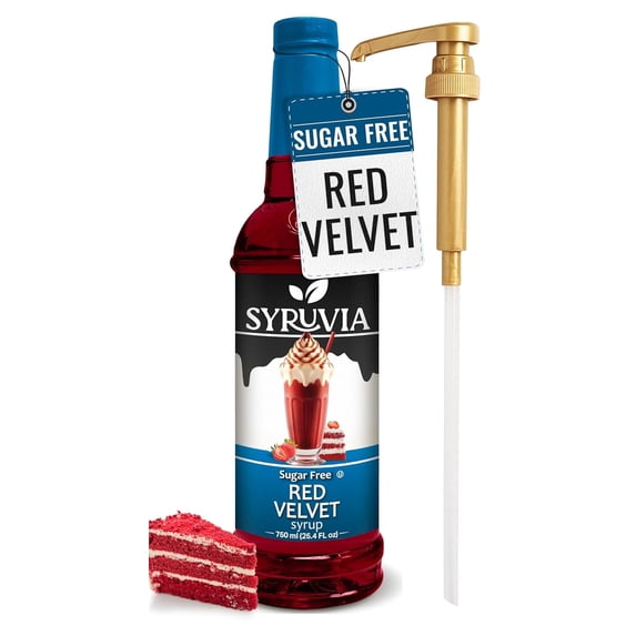 Syruvia Red Velvet Sugar Free Coffee Syrup 25.4 Fl. Oz With Pump