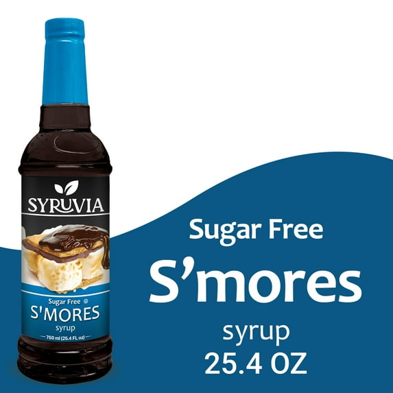 Syruvia S'mores Sugar Free Coffee Syrup No-Calorie Coffee Sauce for Coffee, Lattes, Shakes, Smoothies, Desserts, 25.4 Fl. Oz