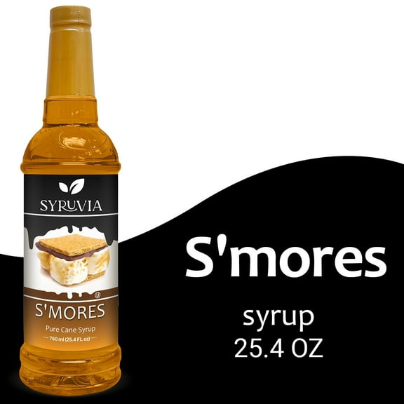 Syruvia S'mores Syrup Pure Cane Coffee Flavoring Syrup, 25.4 fl Oz