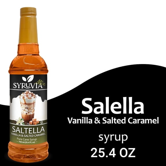 Syruvia SALTELLA Syrup Pure Cane Coffee Flavoring Syrup, 25.4 fl Oz