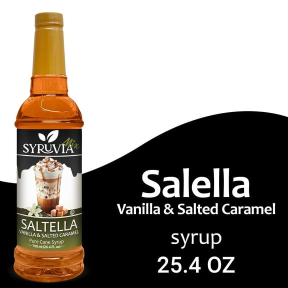 Syruvia SALTELLA Syrup Pure Cane Coffee Flavoring Syrup, 25.4 fl Oz