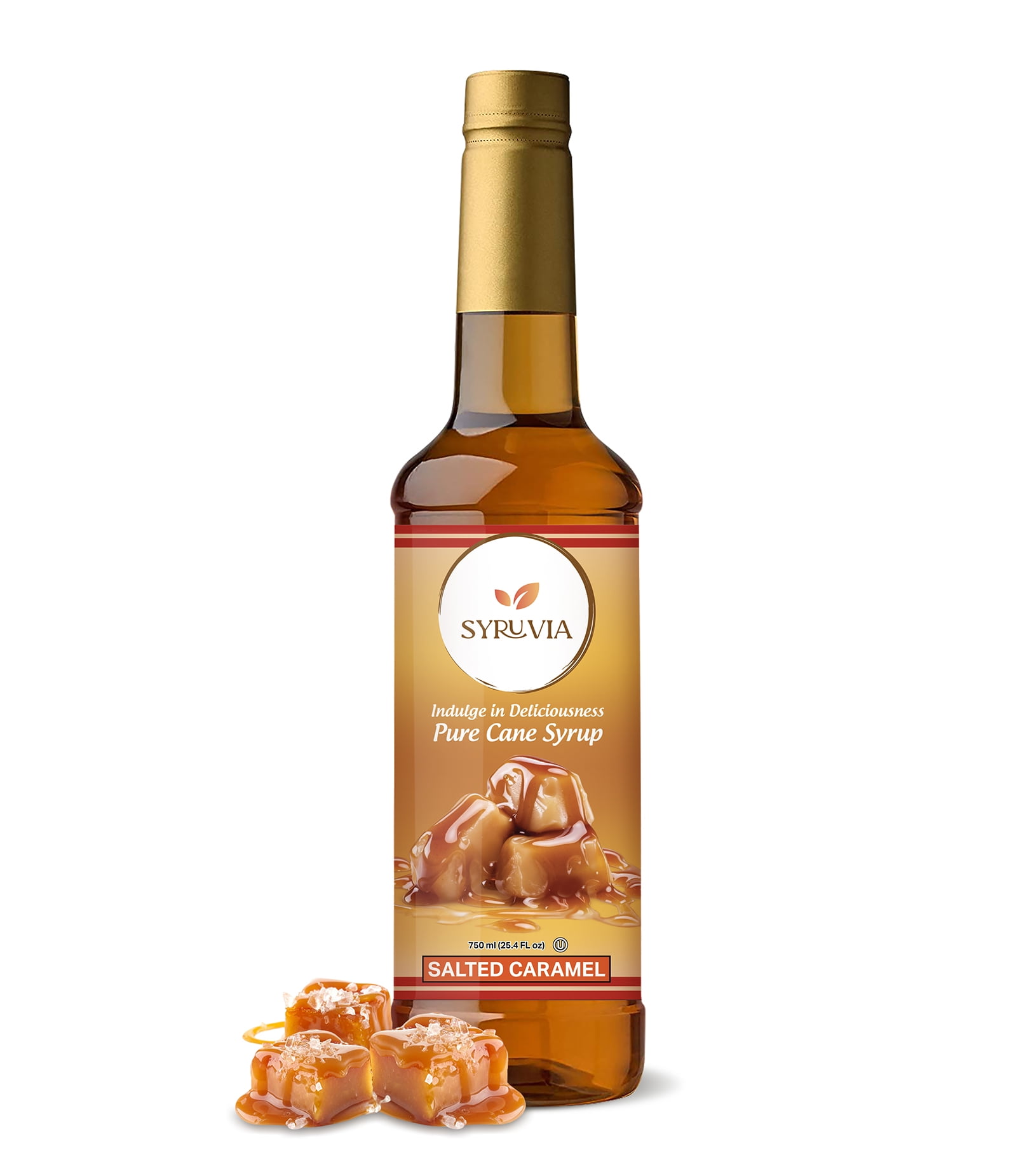Syruvia Salted Caramel Coffee Syrup 25.4 fl oz Syrup for Coffee, Latte, Shakes, Smoothies