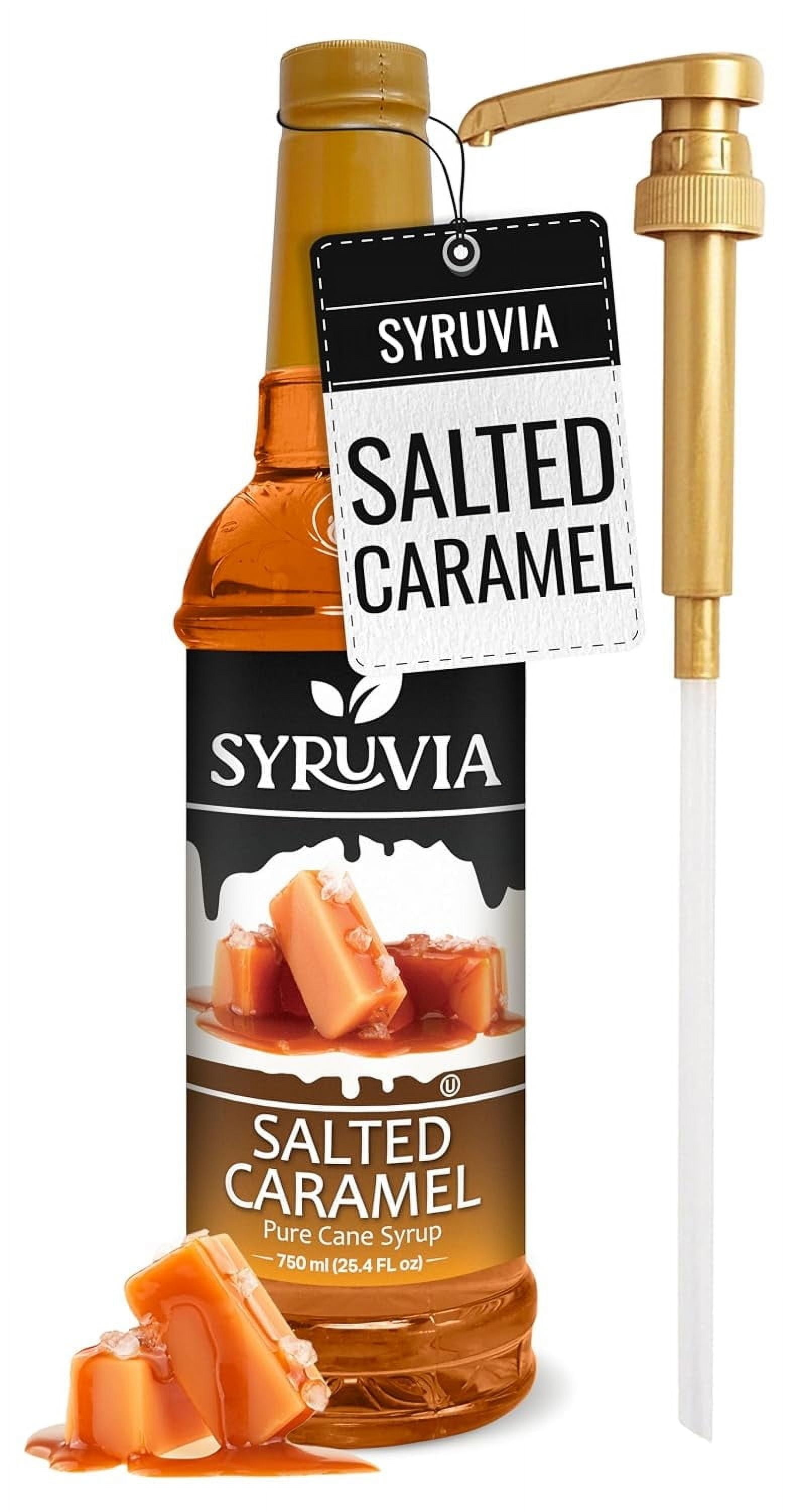 Syruvia Salted Caramel Pure Cane Syrup, 25.4 fl Oz With Pump