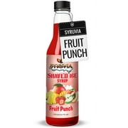 Syruvia Snow Cone Syrup 12.7oz - Fruit Punch Syrup For Shaved Ice, Snow Cones, Slushies, Italian Soda, Popsicles. Kosher, Dairy Free
