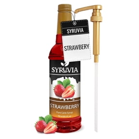 Syruvia Strawberry Pure Cane Syrup, 25.4 fl Oz With Pump