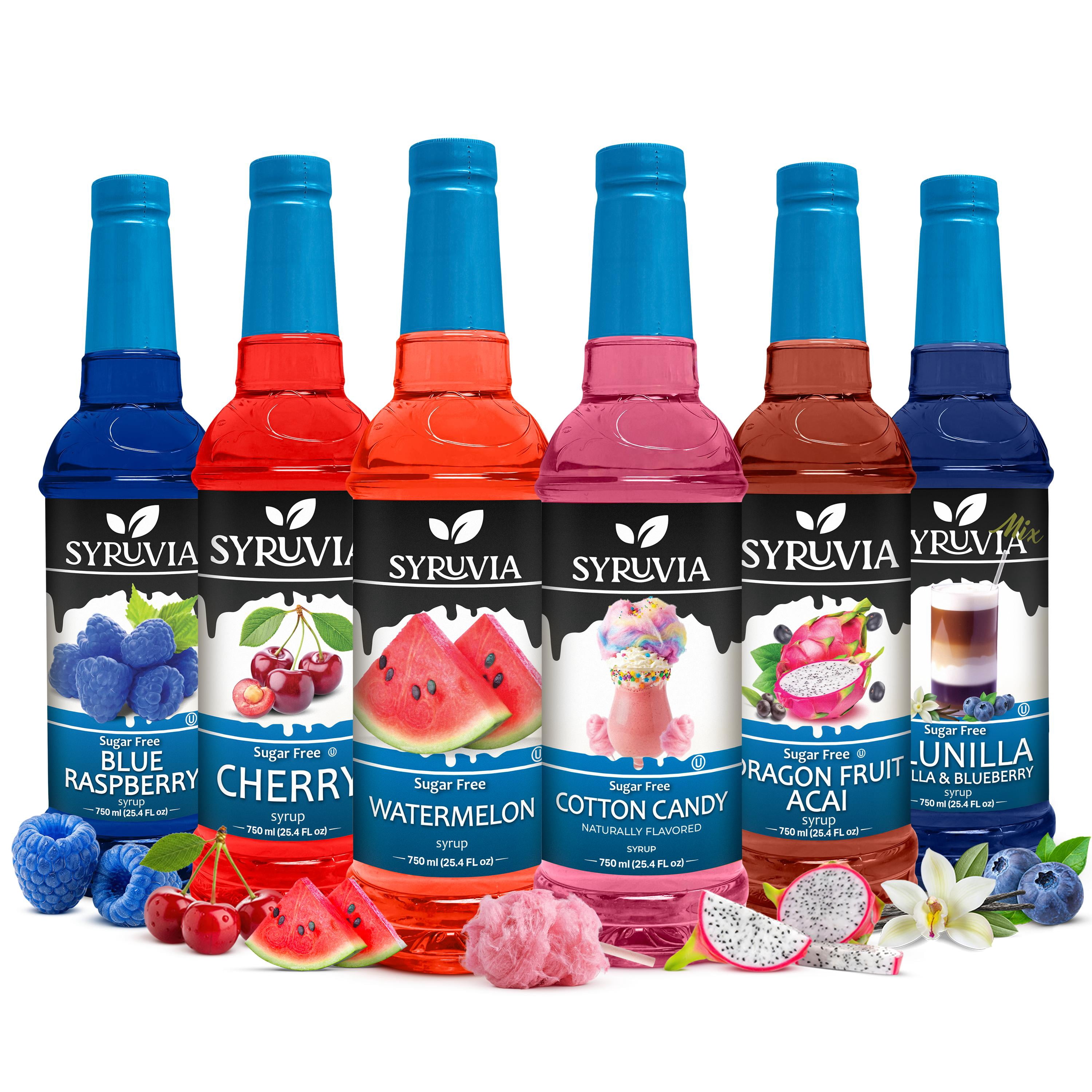Syruvia Sugar Free Blue Raspberry, Cherry, Watermelon, Cotton Candy ...