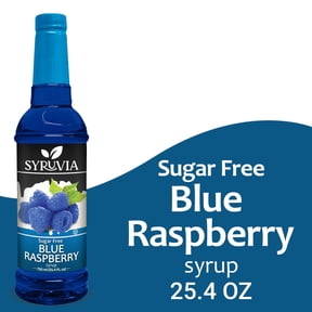 Syruvia Sugar Free Blue Raspberry Coffee Syrup No-Calorie Coffee Sauce for Coffee, Lattes, Shakes, Smoothies, Desserts, 25.4 Fl. Oz