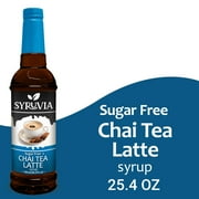 Syruvia Sugar Free Chai Tea Latte Coffee Syrup No-Calorie Coffee Sauce for Coffee, Lattes, Shakes, Smoothies, Desserts, 25.4 Fl. Oz