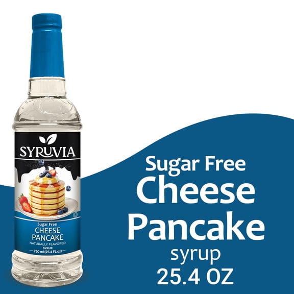 Syruvia Sugar Free Cheese Pancake Coffee Syrup No-Calorie Coffee Sauce for Coffee, Lattes, Shakes, Smoothies, Desserts, 25.4 Fl. Oz