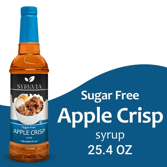 Syruvia Sugar Free Coffee Syrup, Apple Crisp Flavored Syrup for Drinks, Lattes, and Desserts 25.4 fl oz