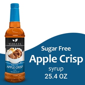 Syruvia Sugar Free Coffee Syrup, Apple Crisp Flavored Syrup for Drinks, Lattes, and Desserts 25.4 fl oz