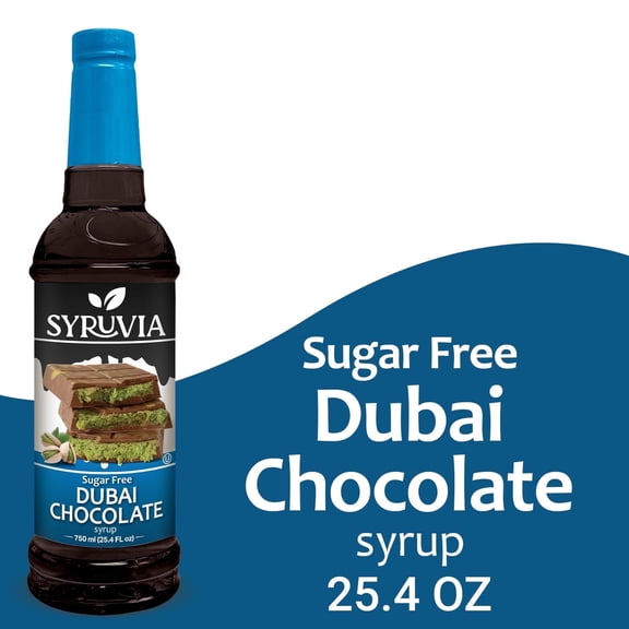 Syruvia Sugar Free Dubai chocolate Coffee Syrup No-Calorie Coffee Sauce for Coffee, Lattes, Shakes, Smoothies, Desserts, 25.4 Fl. Oz