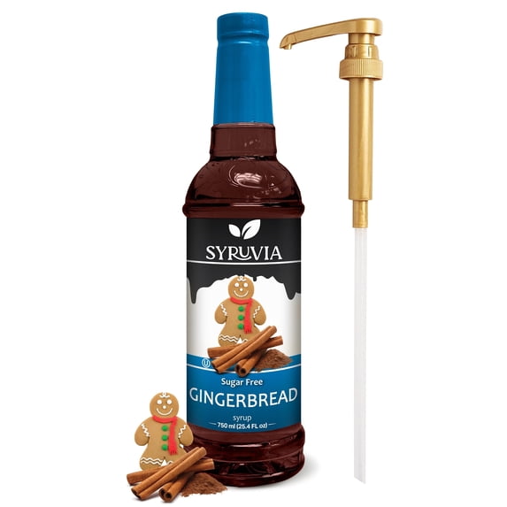 Syruvia Sugar-Free Gingerbread Coffee Syrup 25.4 Fl. Oz With Pump