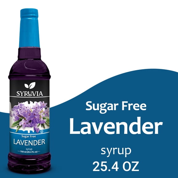 Syruvia Sugar Free Lavender Coffee Syrup No-Calorie Coffee Sauce for Coffee, Lattes, Shakes, Smoothies, Desserts, 25.4 Fl. Oz