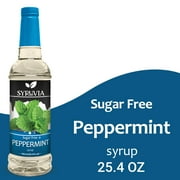 Syruvia Sugar Free Peppermint Syrup - Premium Sugar-Free Flavoring for Tea, Beverages, Smoothies, and Cocktails - Kosher, Gluten Free - 25.4 oz -Bottle Enhance Your Drinks with Refreshing Peppermint