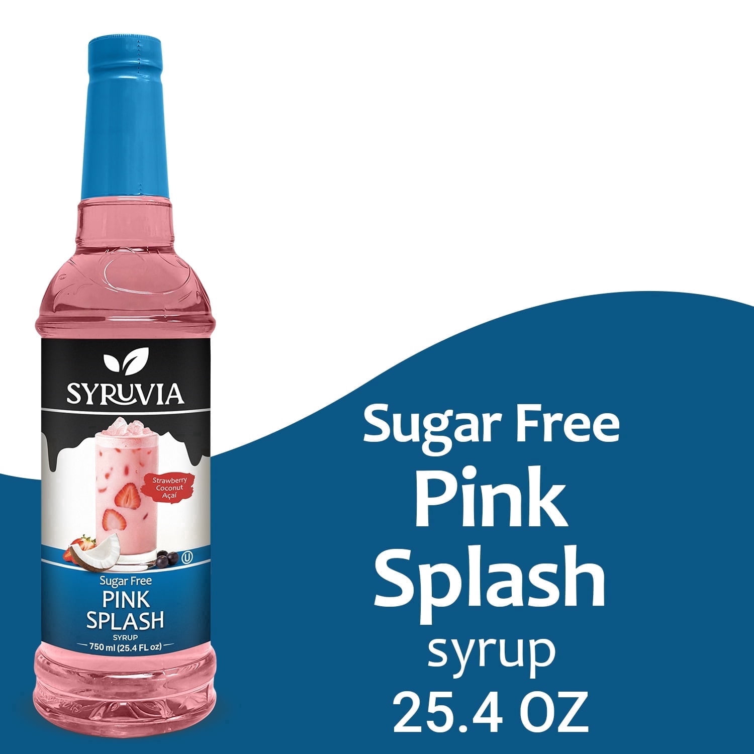Syruvia Sugar Free Pink Splash Flavored Syrup for Drinks, Cocktails ...