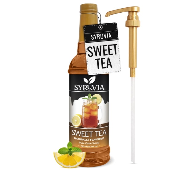 Syruvia Sweet Tea Pure Cane Syrup 25.4 fl Oz With Pump