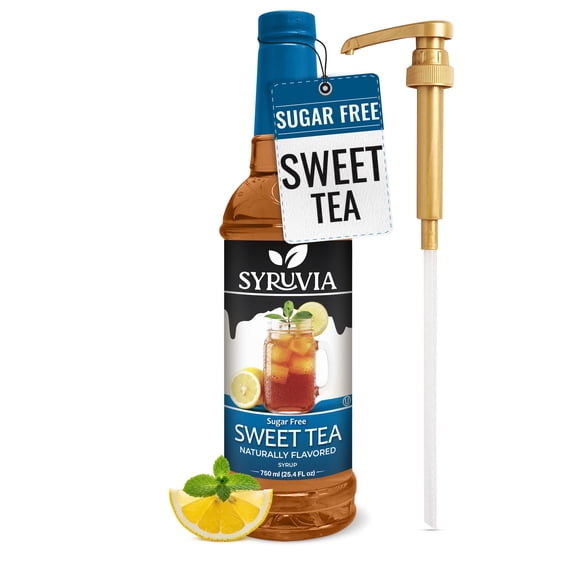 Syruvia Sweet Tea Sugar Free Cocktails Syrup 25.4 Fl Oz With Pump