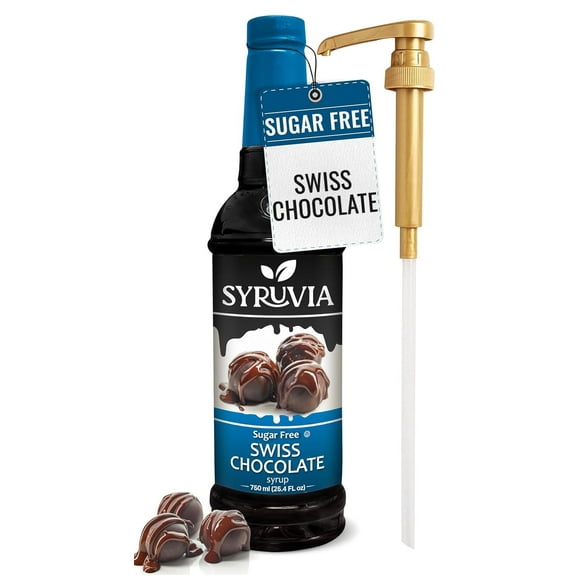 Syruvia Swiss Chocolate Sugar Free Coffee Syrup 25.4 Fl. Oz With Pump