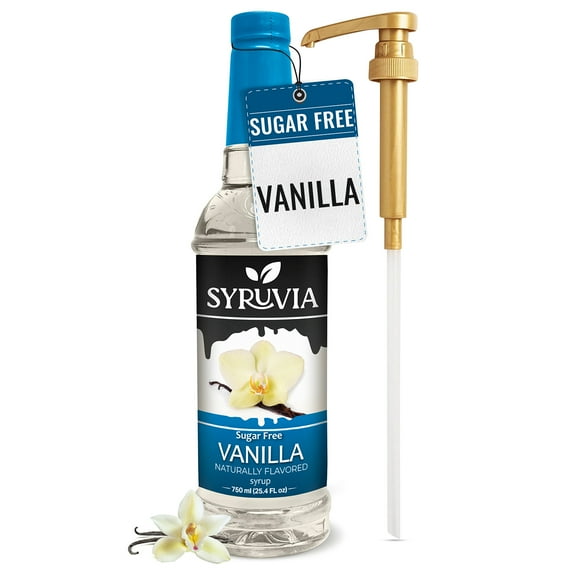 Syruvia Vanilla Sugar Free Coffee Syrup 25.4 Fl. Oz With Pump