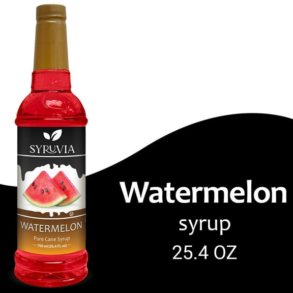 Syruvia Watermelon Pure Cane Coffee Flavoring Syrup, 25.4 fl Oz
