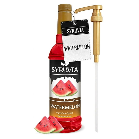 Syruvia Watermelon Pure Cane Syrup, 25.4 fl Oz With Pump
