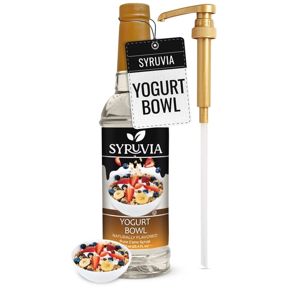 Syruvia Yogurt Bowl Pure Cane Syrup 25.4 fl Oz With Pump