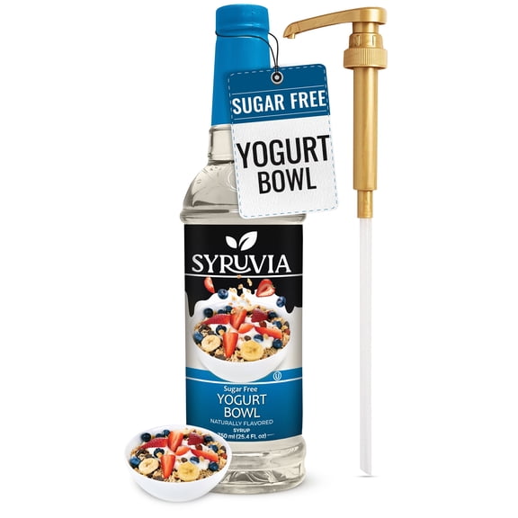 Syruvia Yogurt Bowl Sugar Free Coffee Syrup 25.4 Fl. Oz With Pump