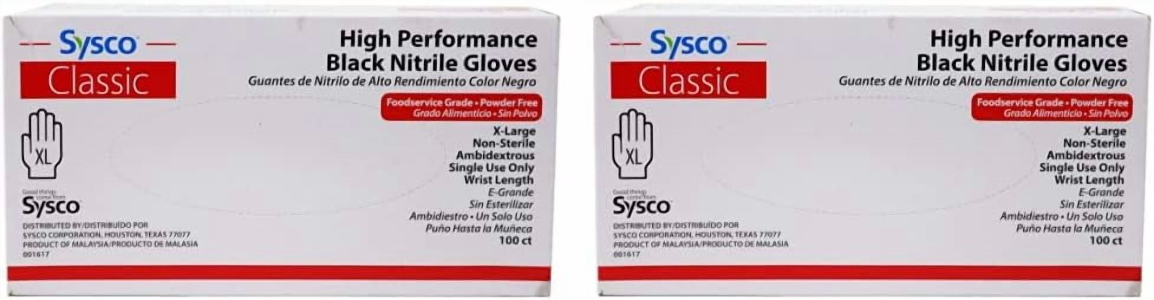 Sysco Classic Black Nitrile Extra Large Gloves Box, 100 Count - Walmart.com