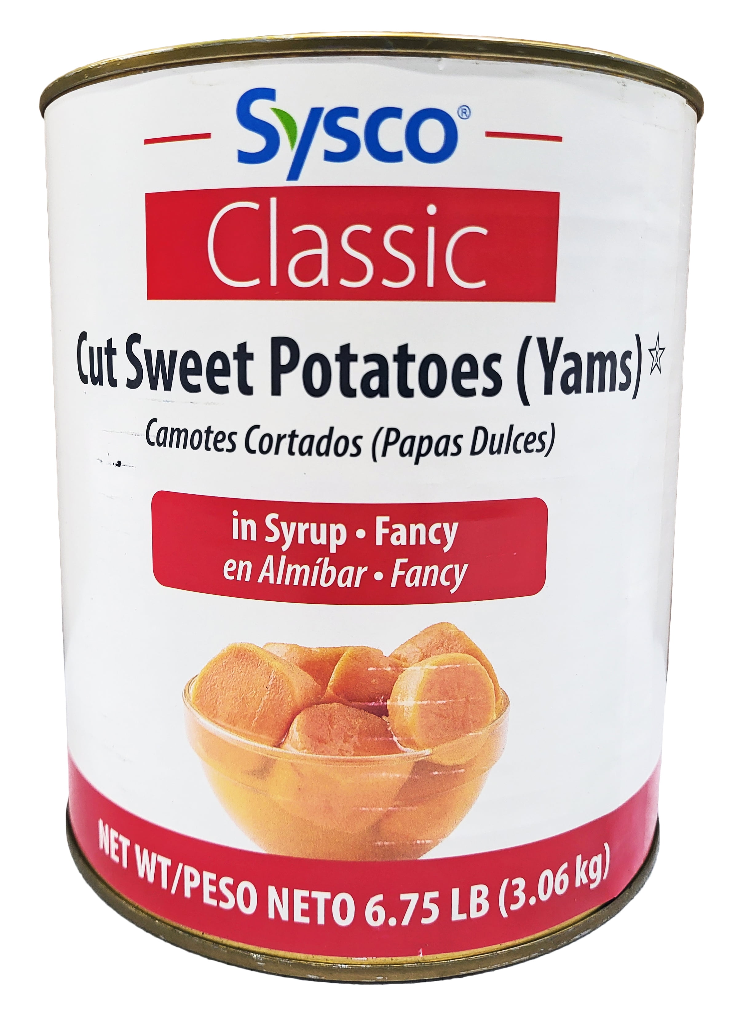 Sysco Classic Cut Yams/Sweet Potatoes | 108oz Can | In Syurp | Kosher