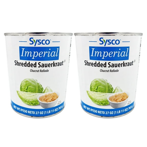 Sysco Imperial Shredded Sauerkraut | Kosher | (2 Pack, 27 oz)